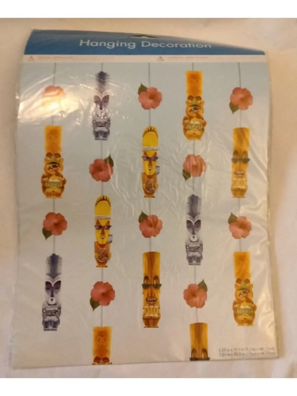 Tiki  Mug Garland Luau Hawaiian Summer Luau Beach Party Decoration 19 ft Long